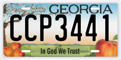 GA license plate CCP3441