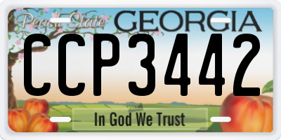 GA license plate CCP3442