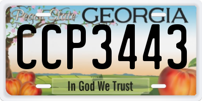 GA license plate CCP3443