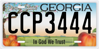 GA license plate CCP3444