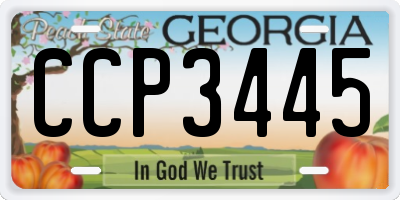 GA license plate CCP3445