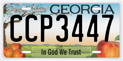GA license plate CCP3447