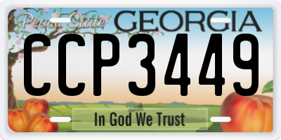 GA license plate CCP3449