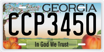 GA license plate CCP3450
