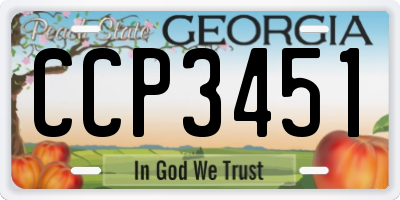GA license plate CCP3451