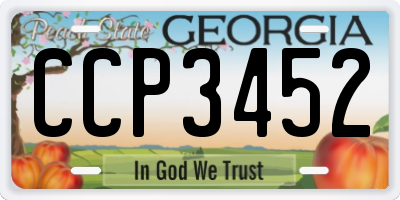 GA license plate CCP3452