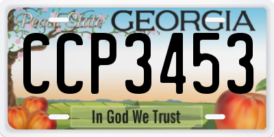 GA license plate CCP3453