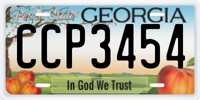 GA license plate CCP3454