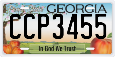 GA license plate CCP3455