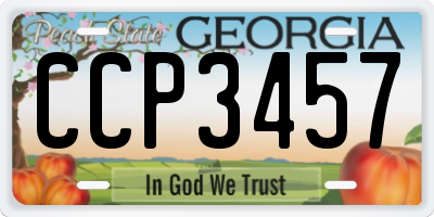 GA license plate CCP3457