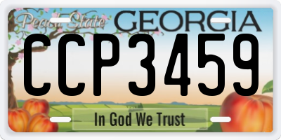 GA license plate CCP3459