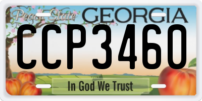 GA license plate CCP3460