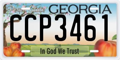 GA license plate CCP3461