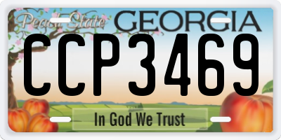 GA license plate CCP3469