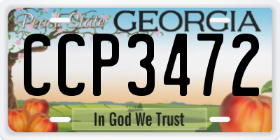 GA license plate CCP3472
