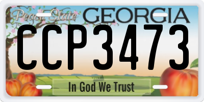 GA license plate CCP3473