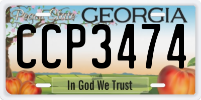 GA license plate CCP3474