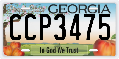 GA license plate CCP3475