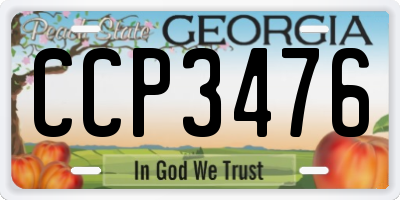 GA license plate CCP3476
