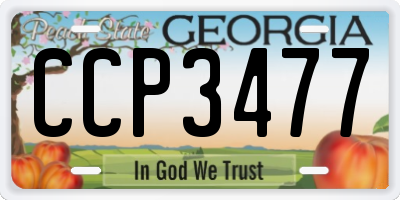 GA license plate CCP3477