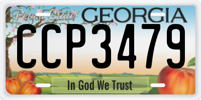 GA license plate CCP3479