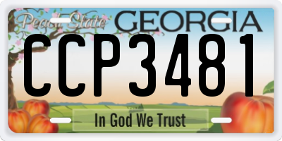 GA license plate CCP3481