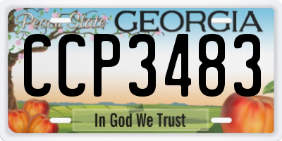 GA license plate CCP3483