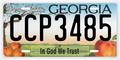 GA license plate CCP3485