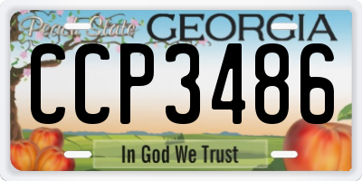 GA license plate CCP3486