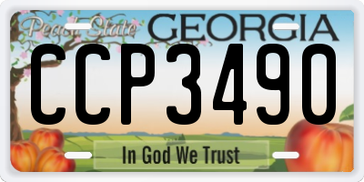 GA license plate CCP3490