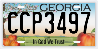GA license plate CCP3497