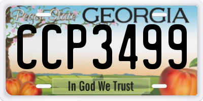 GA license plate CCP3499