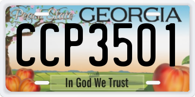 GA license plate CCP3501