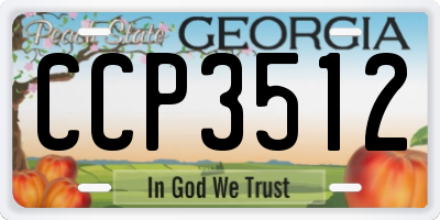 GA license plate CCP3512