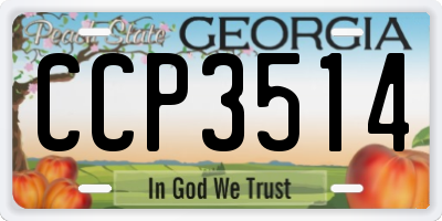 GA license plate CCP3514