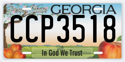 GA license plate CCP3518