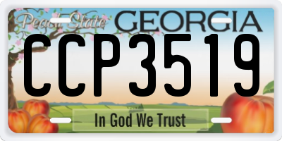 GA license plate CCP3519