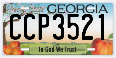 GA license plate CCP3521