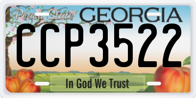 GA license plate CCP3522