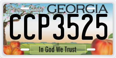GA license plate CCP3525