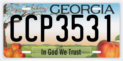 GA license plate CCP3531