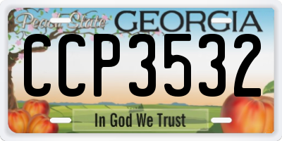 GA license plate CCP3532