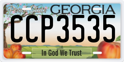 GA license plate CCP3535