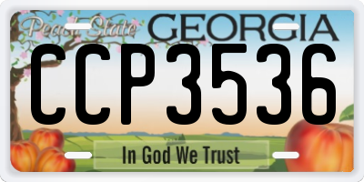 GA license plate CCP3536