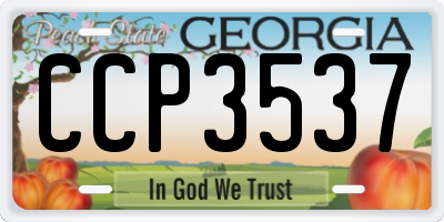 GA license plate CCP3537