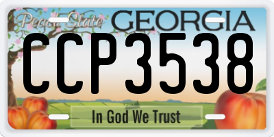 GA license plate CCP3538