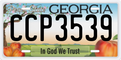 GA license plate CCP3539