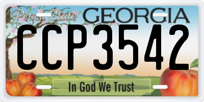 GA license plate CCP3542