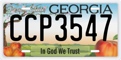 GA license plate CCP3547