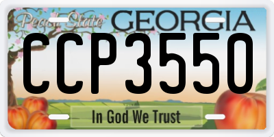GA license plate CCP3550